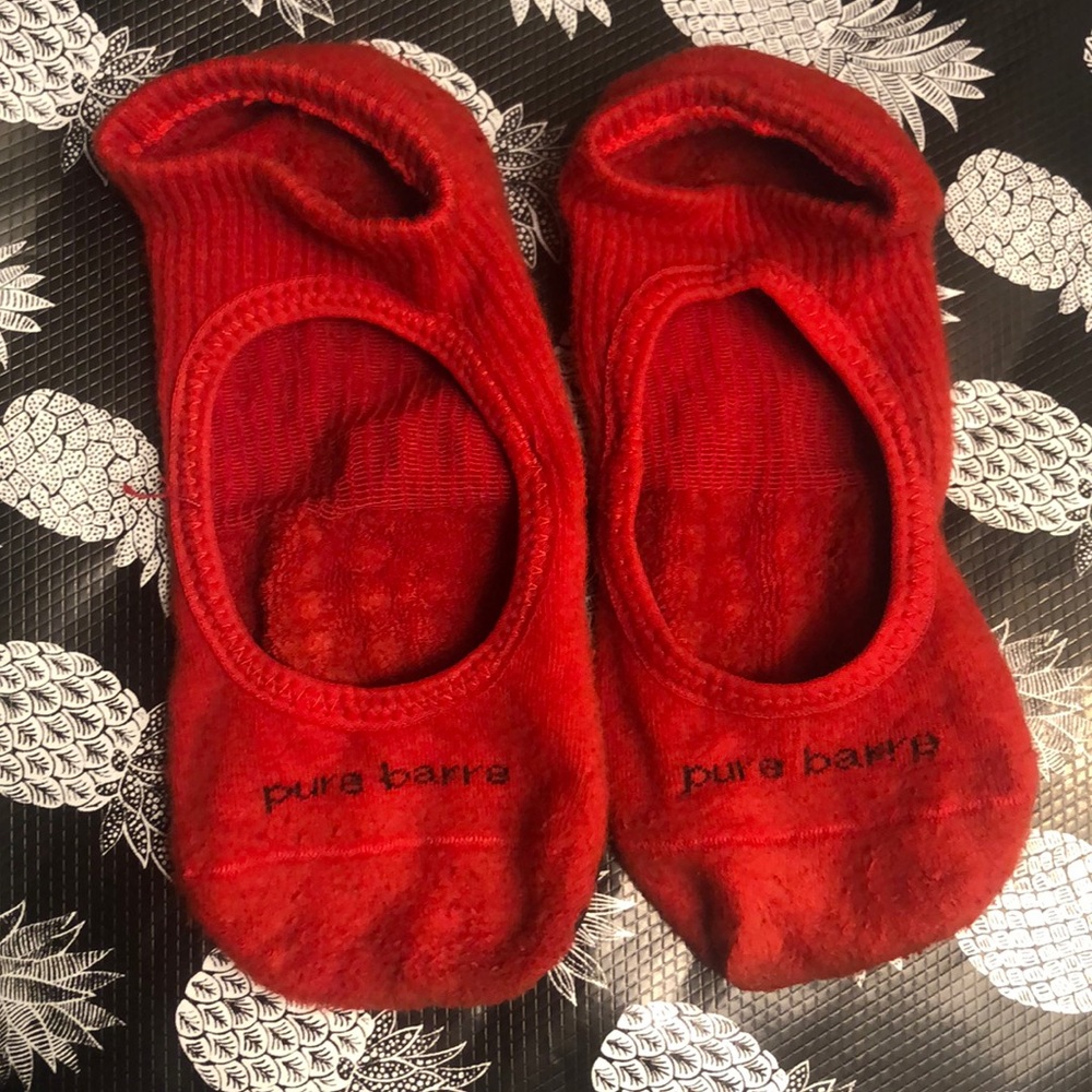Pure Barre Red Mary Jane Socks. Size Small.